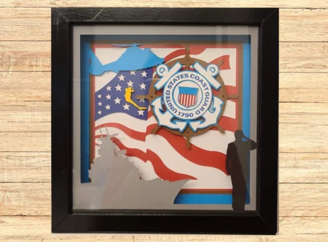 How To Make A Layered Coast Guard Shadow Box for female Coastie (Tutorial Video!)