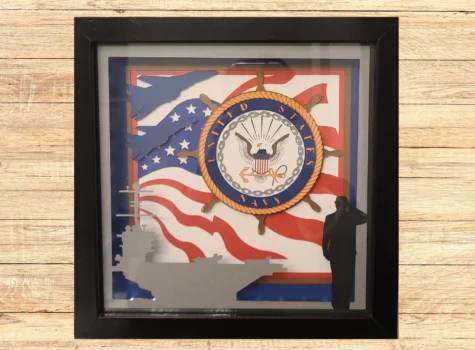 How To Make A Layered Navy Aircraft Carrier Shadow Box for Female Sailor (Tutorial Video!)