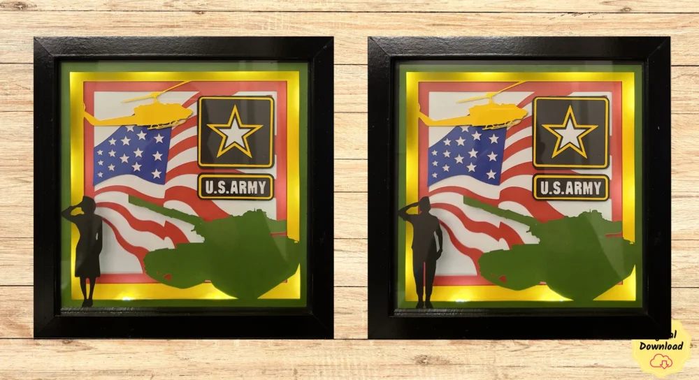Layered-Army-shadow-box-Frame-female-soldier