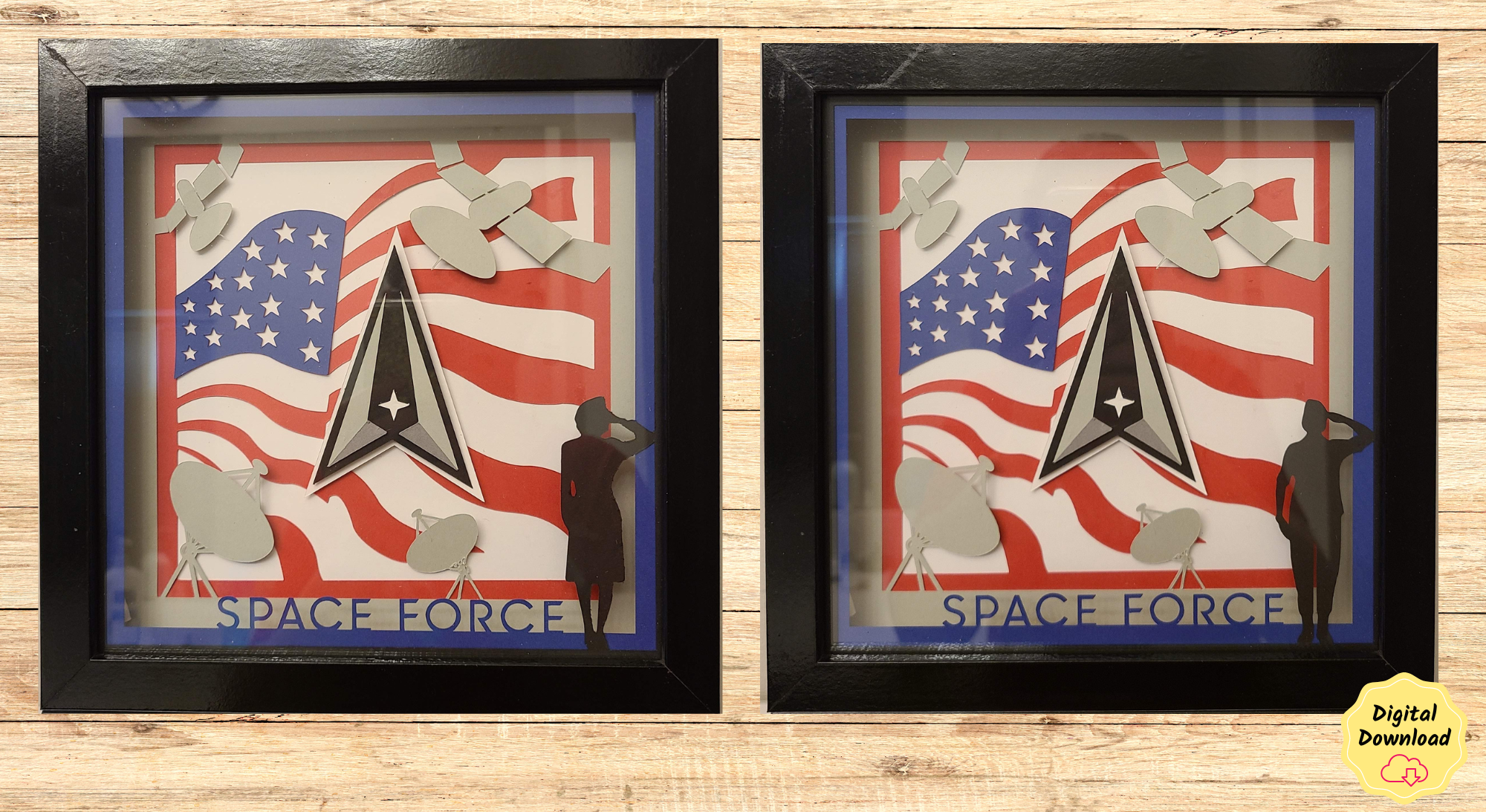 How To Make A Layered Space Force Shadow Box For A Female Guardian (Tutorial Video!)