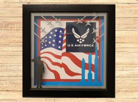 How To Make A Layered Air Force Shadow Box with Lights (Tutorial Video!)