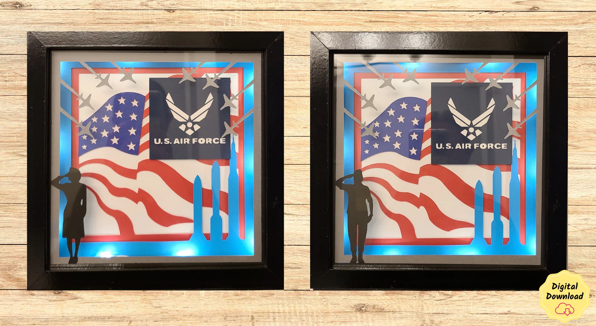 How To Make A Layered Air Force Shadow Box For A Female Airman (Tutorial Video!)